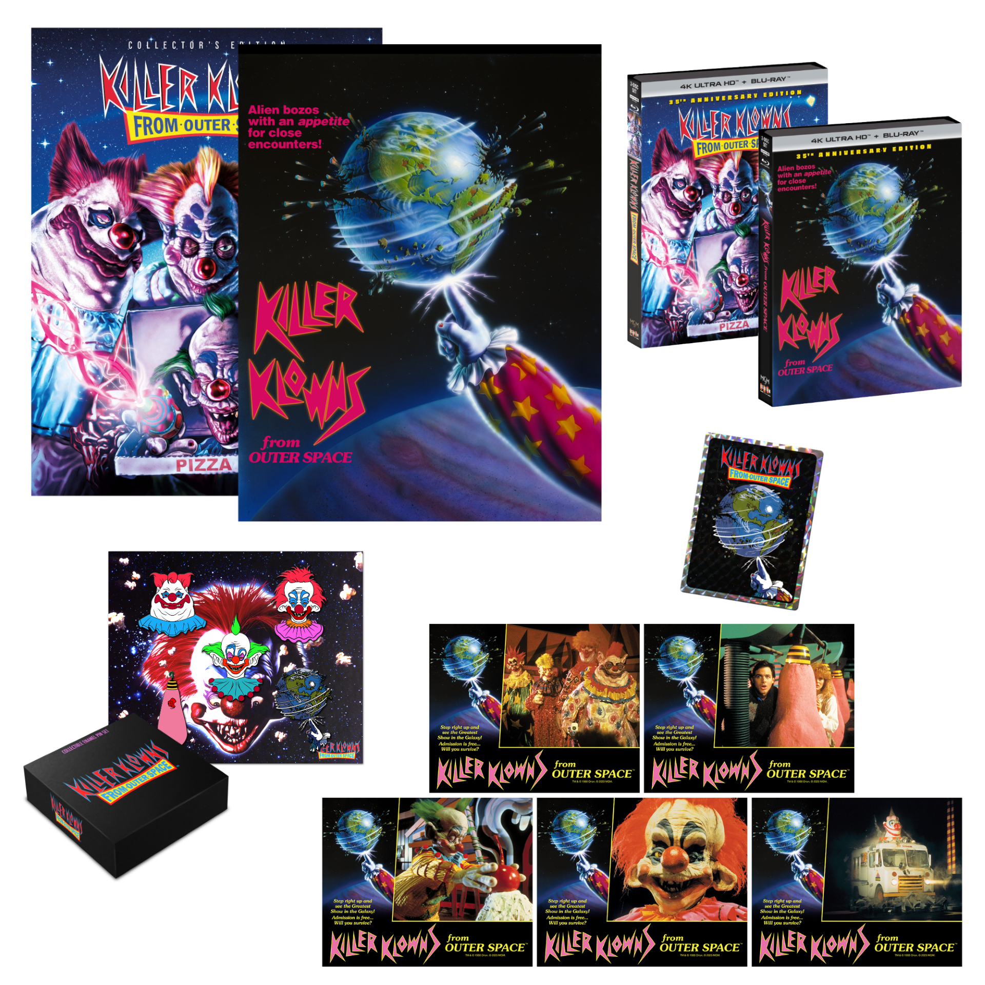 Killer Klowns From Outer Space [35th Anniversary Edition] + Exclusive Slipcover + 2 Exclusive Posters + Prism Sticker + Enamel Pins + Lobby Cards - Shout! Factory