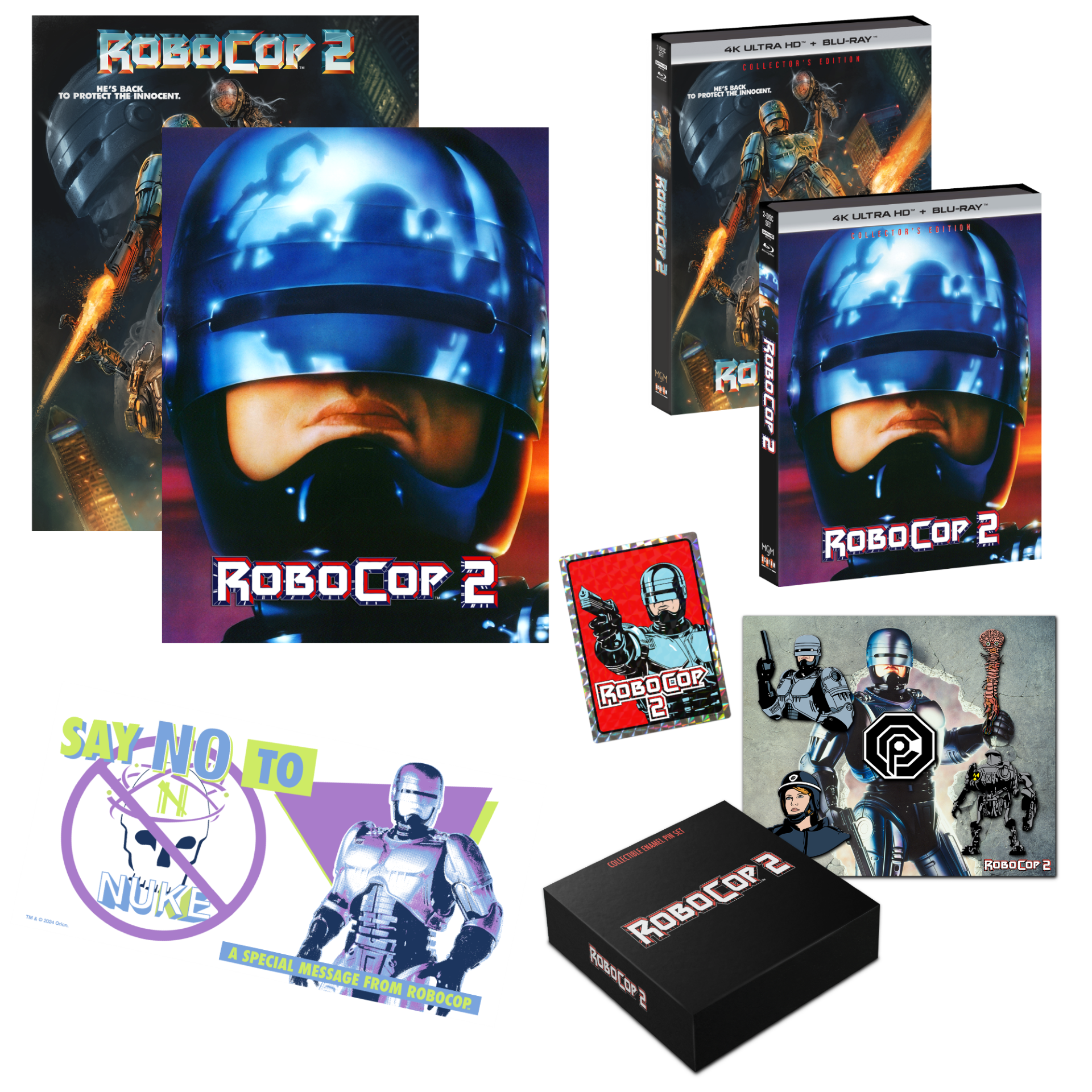 RoboCop 2 [Collector's Edition] + Exclusive Slipcover + 2 Exclusive Posters + Prism Sticker + Bumper Sticker + Lobby Cards + Enamel Pin Set - Shout! Factory