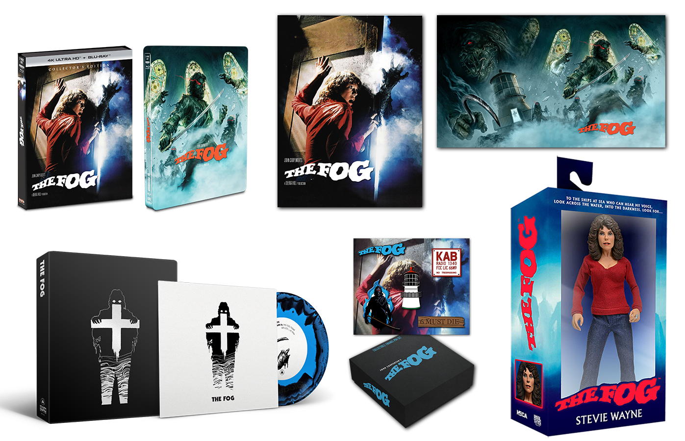 The Fog [Collector's Edition] + [Limited Edition Steelbook] + NECA Figure + 7" Vinyl + 2 Posters + Enamel Pin Set - Shout! Factory