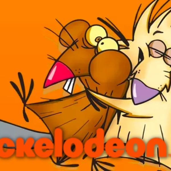 Nickelodeon desktop banner with beaver character in orange background