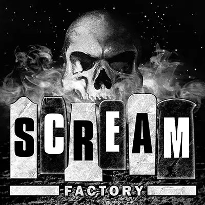 Scream Factory desktop banner in black and white color theme