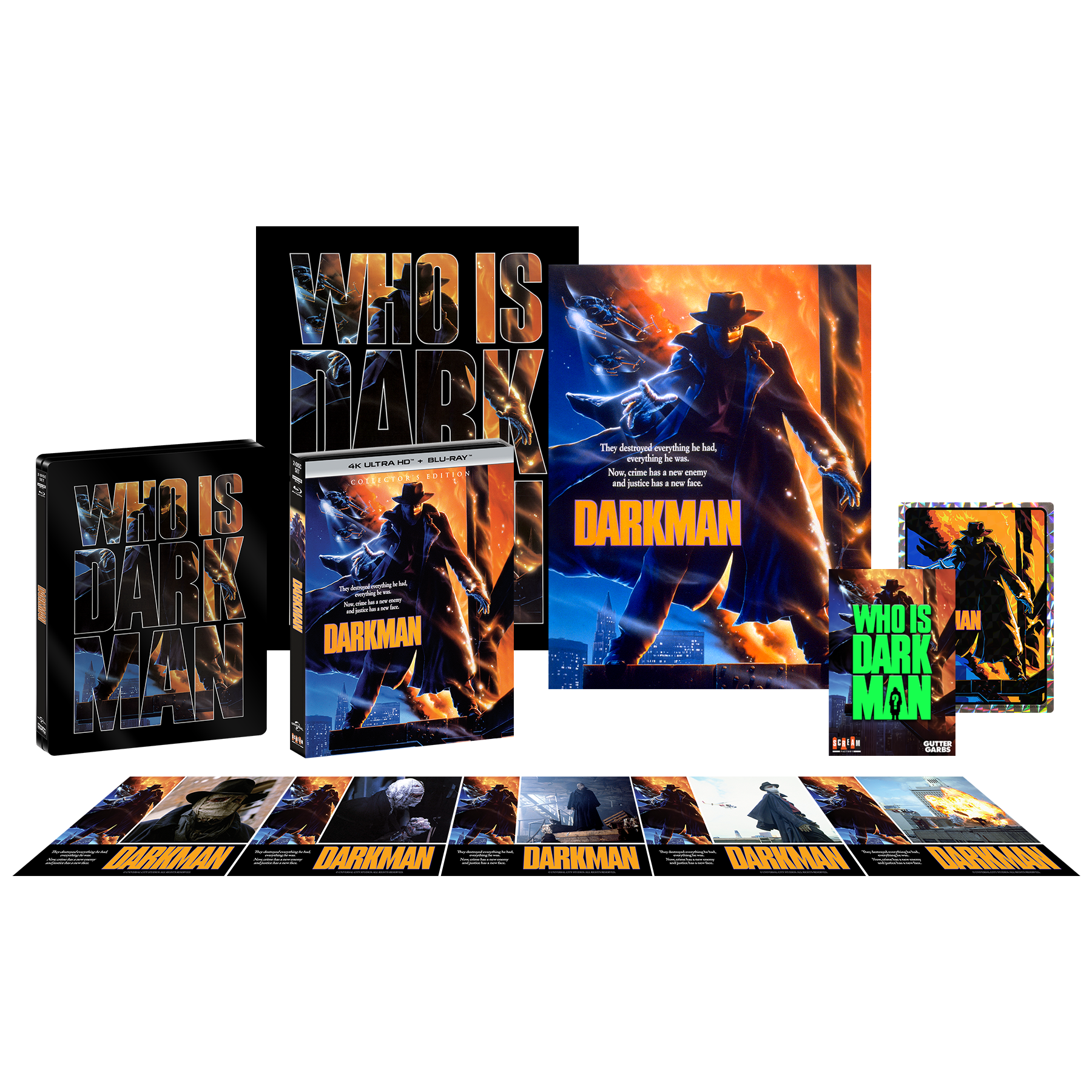 Darkman [Collector's Edition] + [Limited Edition Steelbook] + Pin + Prism Sticker + 2 Posters + Lobby Cards - Shout! Factory