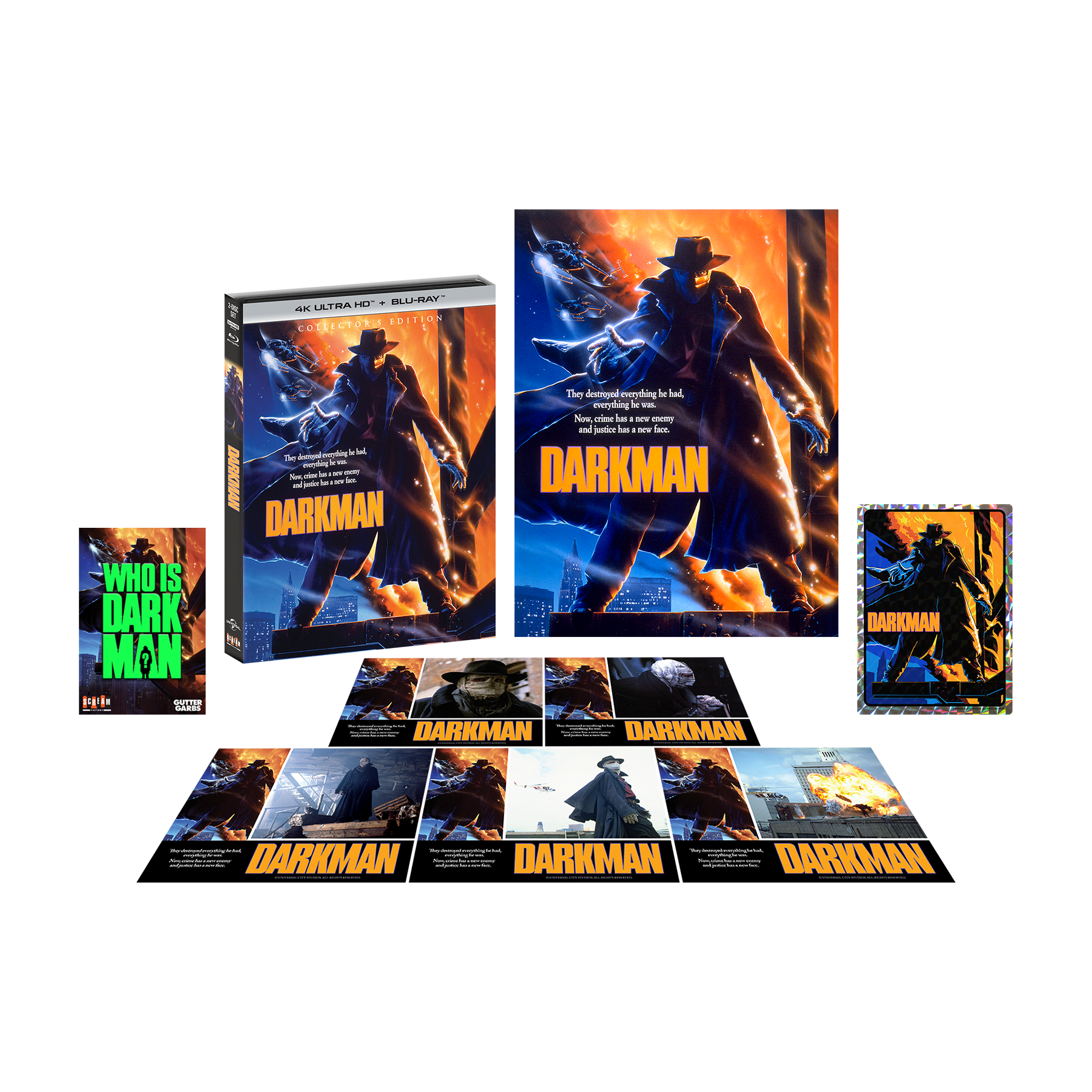 Darkman [Collector's Edition] + Pin + Prism Sticker + Poster + Lobby Cards - Shout! Factory