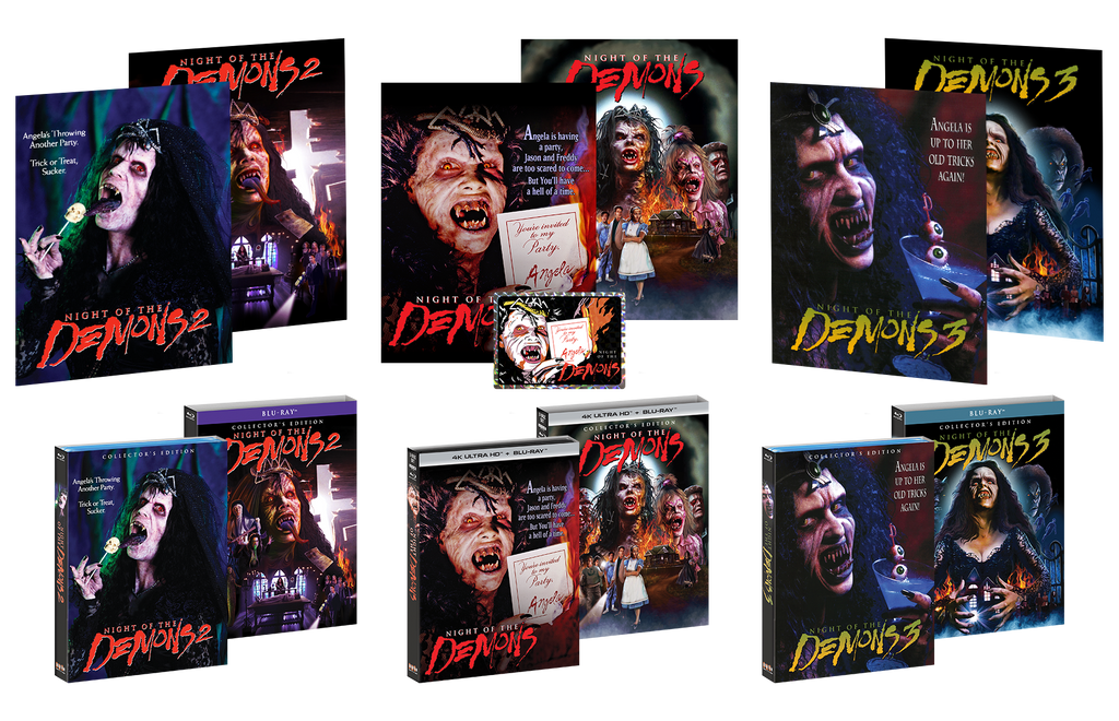 Night Of The Demons 1-3 + 6 Posters + 3 Slipcovers + Prism Sticker - Shout! Factory